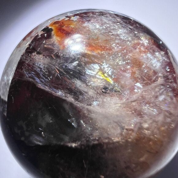 Fire Quartz Crystal Marble Sphere (3) - Picture 5 of 13